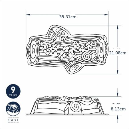 Nordic Ware Forma Bûche de Noël Tronco de Natal | Nordic Ware | Mimocook