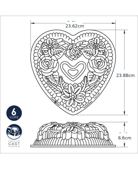 Nordic Ware Floral Heart Bundt Pan | Nordic Ware | Mimocook