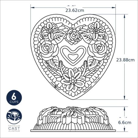 Nordic Ware Floral Heart Bundt Pan | Nordic Ware | Mimocook