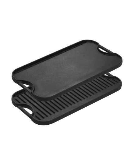 Lodge Pro-Grid Wende-Grillplatte aus Gusseisen 51 × 27 cm | Lodge | Mimocook