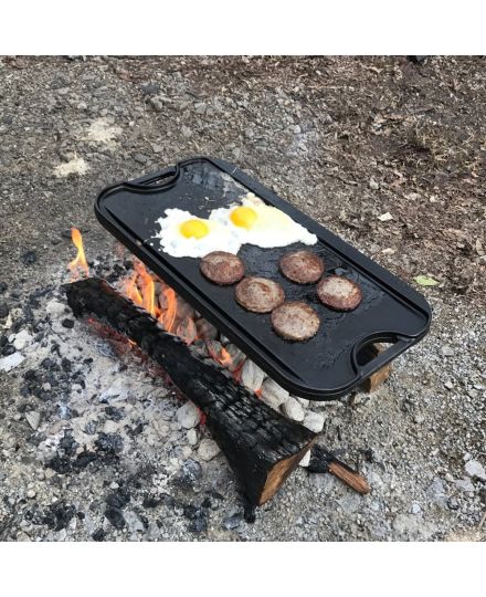 Lodge Pro-Grid Wende-Grillplatte aus Gusseisen 51 × 27 cm | Lodge | Mimocook