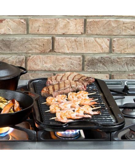 Lodge Pro-Grid Grill/Plancha Réversible en Fonte 51 × 27 cm | Lodge | Mimocook
