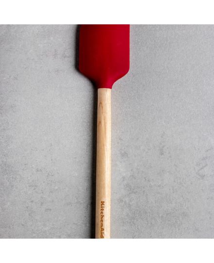 KitchenAid Spatule Racloir en Bois de Bouleau avec Tête en Silicone Empire Red | KitchenAid | Mimocook
