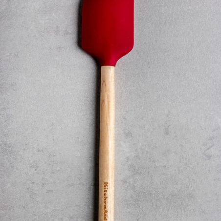 KitchenAid Spatule Racloir en Bois de Bouleau avec Tête en Silicone Empire Red | KitchenAid | Mimocook
