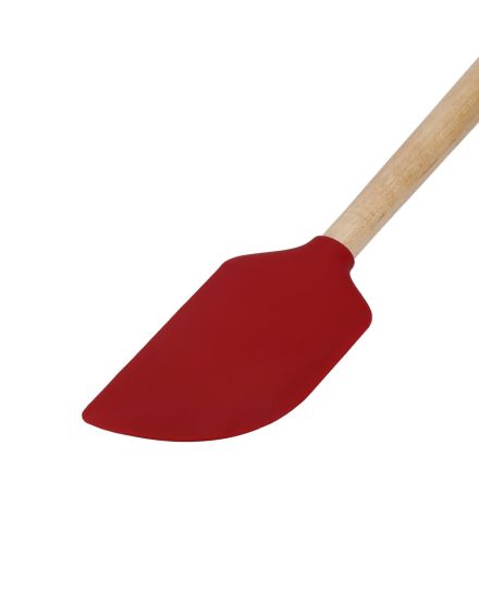 KitchenAid Spatule Racloir en Bois de Bouleau avec Tête en Silicone Empire Red | KitchenAid | Mimocook
