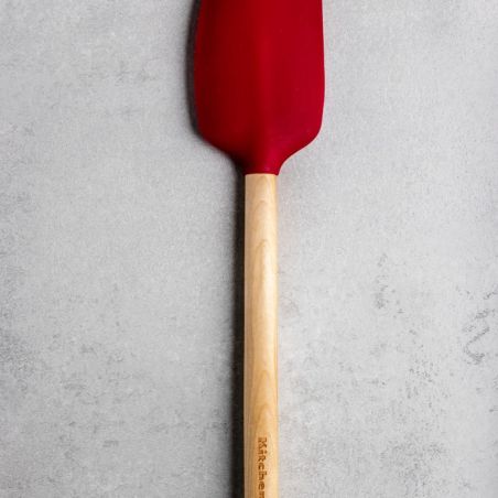 KitchenAid Spatule Mélangeuse en Bois de Bouleau avec Tête en Silicone Empire Red | KitchenAid | Mimocook