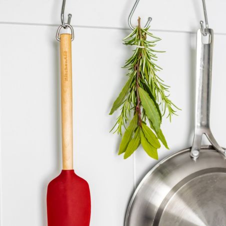 KitchenAid Espátula Mezcladora de Madera de Abedul con Cabeza de Silicona Empire Red | KitchenAid | Mimocook