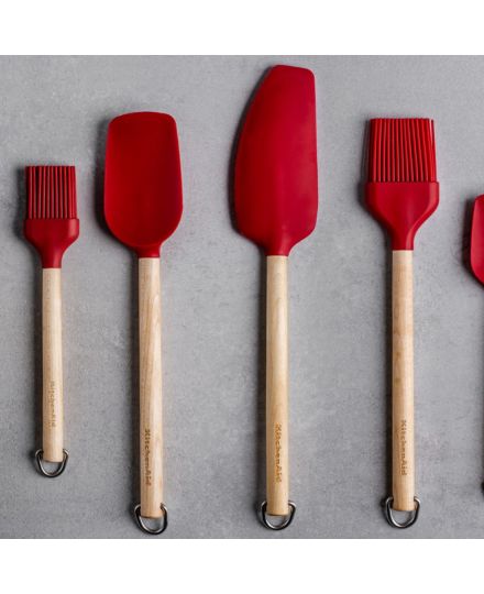 KitchenAid Espátula Misturadora em Madeira de Bétula com Cabeça de Silicone Empire Red | KitchenAid | Mimocook