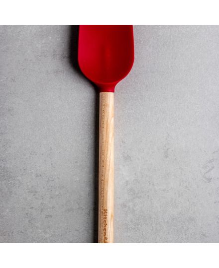 KitchenAid Cuillère Spatule en Bois de Bouleau avec Tête en Silicone Empire Red | KitchenAid | Mimocook