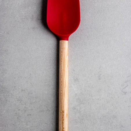 KitchenAid Colher Espátula em Madeira de Bétula com Cabeça de Silicone Empire Red | KitchenAid | Mimocook