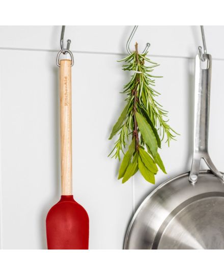 KitchenAid Cuillère Spatule en Bois de Bouleau avec Tête en Silicone Empire Red | KitchenAid | Mimocook