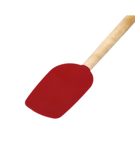 KitchenAid Cuillère Spatule en Bois de Bouleau avec Tête en Silicone Empire Red | KitchenAid | Mimocook