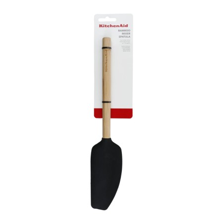 KitchenAid Espátula Mezcladora de Bambú con Cabeza de Silicona Negra | KitchenAid | Mimocook