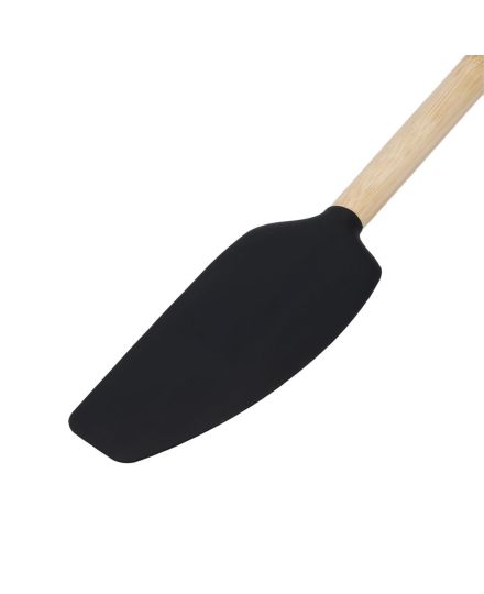 KitchenAid Spatule Mélangeuse en Bambou avec Tête en Silicone Noire | KitchenAid | Mimocook