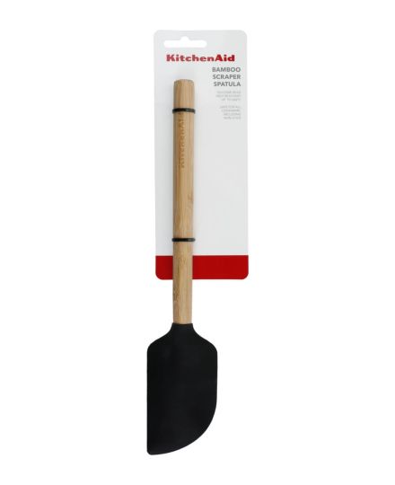 KitchenAid Spatule Racloir en Bambou avec Tête en Silicone Noire | KitchenAid | Mimocook