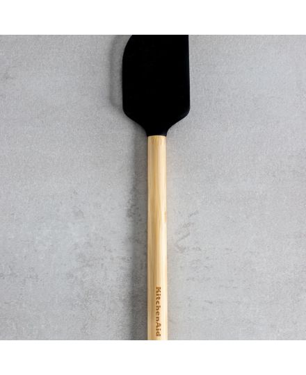 KitchenAid Spatule Racloir en Bambou avec Tête en Silicone Noire | KitchenAid | Mimocook