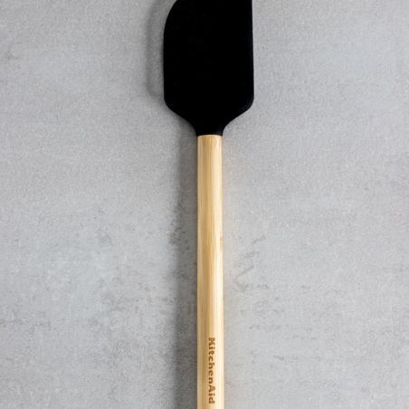 KitchenAid Spatule Racloir en Bambou avec Tête en Silicone Noire | KitchenAid | Mimocook
