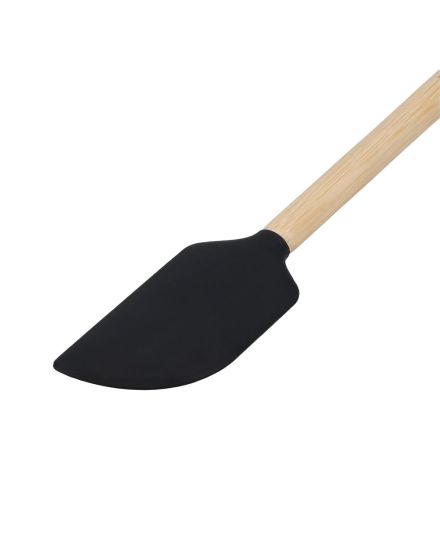 KitchenAid Spatule Racloir en Bambou avec Tête en Silicone Noire | KitchenAid | Mimocook
