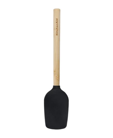 KitchenAid Cuillère Spatule en Bambou avec Tête en Silicone Noire | KitchenAid | Mimocook