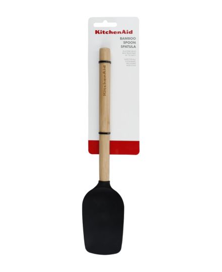 KitchenAid Cuillère Spatule en Bambou avec Tête en Silicone Noire | KitchenAid | Mimocook
