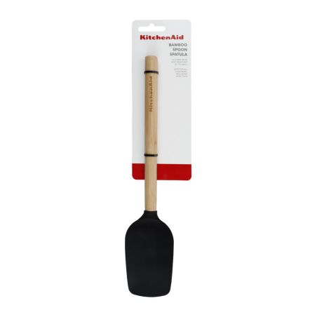 KitchenAid Cuillère Spatule en Bambou avec Tête en Silicone Noire | KitchenAid | Mimocook