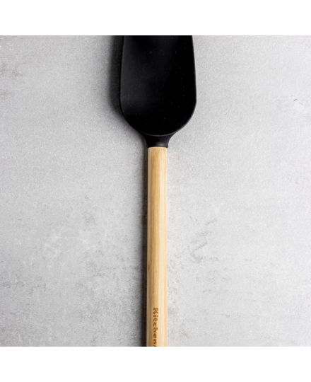 KitchenAid Cuillère Spatule en Bambou avec Tête en Silicone Noire | KitchenAid | Mimocook