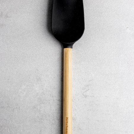 KitchenAid Cuillère Spatule en Bambou avec Tête en Silicone Noire | KitchenAid | Mimocook
