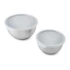 KitchenAid Stainless-Steel Mixing Bowls with Lids (Set of 2)