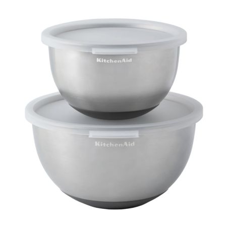 KitchenAid Set de 2 Bols de Mélange en Acier Inoxydable | KitchenAid | Mimocook