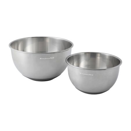 KitchenAid Set de 2 Bols de Mélange en Acier Inoxydable | KitchenAid | Mimocook