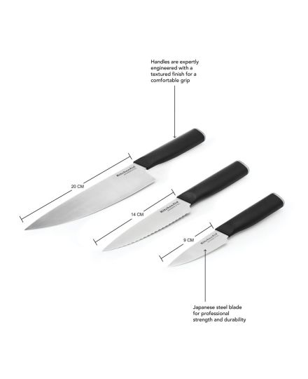 KitchenAid Classic 3-Piece Chef Knife Set | KitchenAid | Mimocook