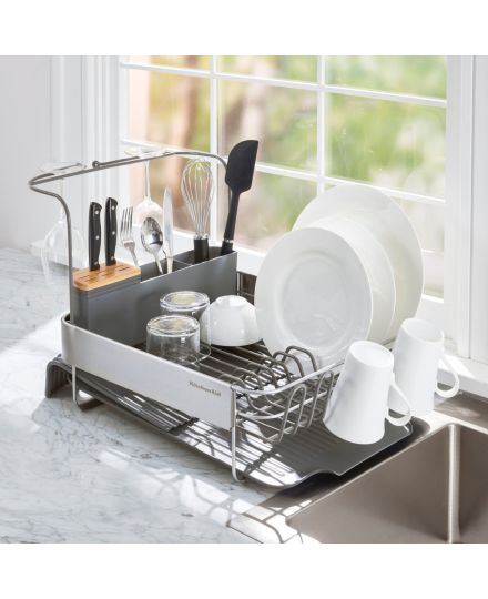KitchenAid Escorredor de Loiça Expansível com Suporte para Copos Cinzento Charcoal | KitchenAid | Mimocook