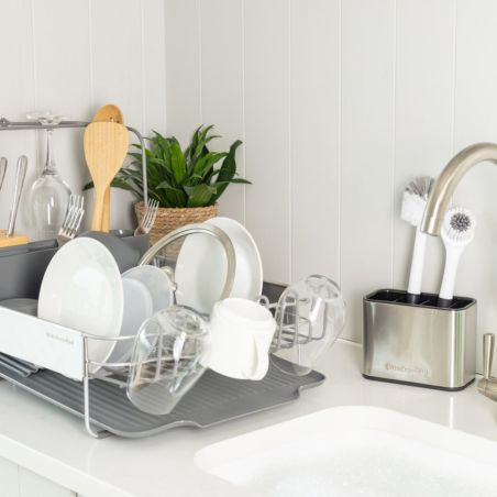 KitchenAid Expandable Dish-Drying Rack with Glassware Attachment Charcoal Grey | KitchenAid | Mimocook