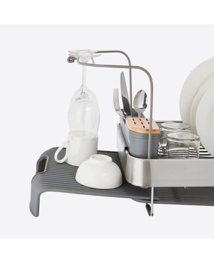 KitchenAid Égouttoir à Vaisselle Extensible avec Support pour Verres à Pied Gris Charcoal | KitchenAid | Mimocook
