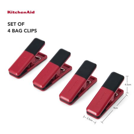 KitchenAid Conjunto de 4 Clips Pequenos Empire Red | KitchenAid | Mimocook