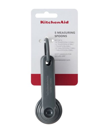 KitchenAid 5pc Measuring Spoon Set - Charcoal Grey | KitchenAid | Mimocook