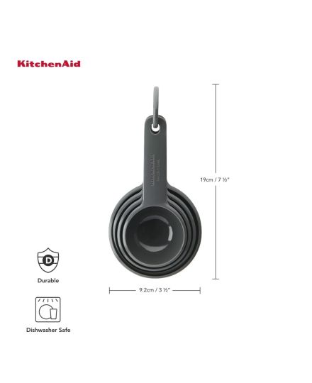KitchenAid 4-teiliges Messbecher-Set Charcoal Grey | KitchenAid | Mimocook