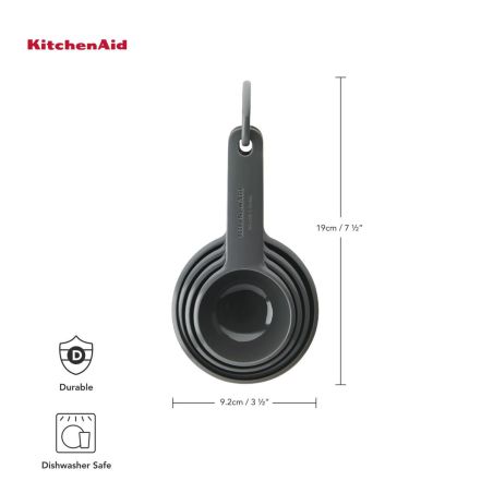 KitchenAid 4-teiliges Messbecher-Set Charcoal Grey | KitchenAid | Mimocook