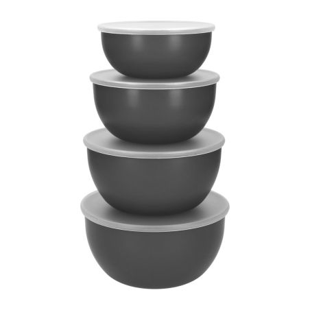 KitchenAid 4er-Set Schüsseln mit Deckel für die Zubereitung von Mahlzeiten - Holzkohlegrau | KitchenAid | Mimocook