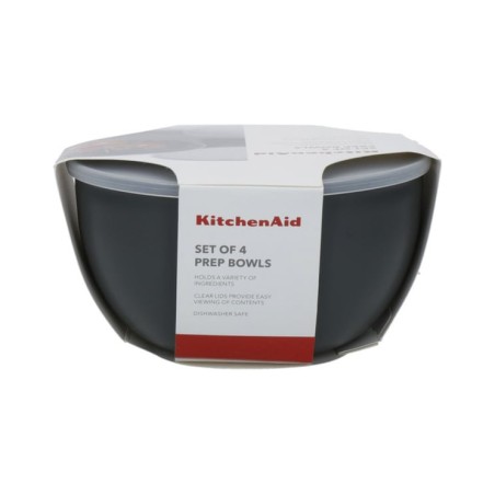 KitchenAid 4pc Meal Prep Bowls Set with Lids - Charcoal Grey | KitchenAid | Mimocook