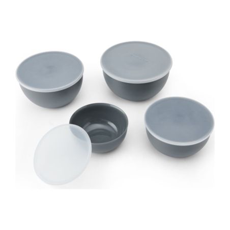 KitchenAid Conjunto de 4 Taças de Preparação com Tampas Cinzento Charcoal | KitchenAid | Mimocook