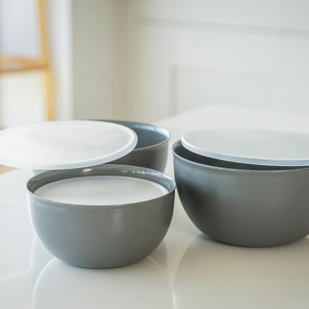 KitchenAid 4pc Meal Prep Bowls Set with Lids - Charcoal Grey | KitchenAid | Mimocook