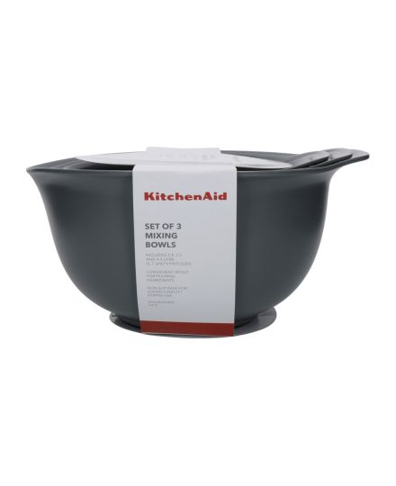 KitchenAid 3er-Set Rührschüsseln ineinandergreifend - Holzkohle grau | KitchenAid | Mimocook