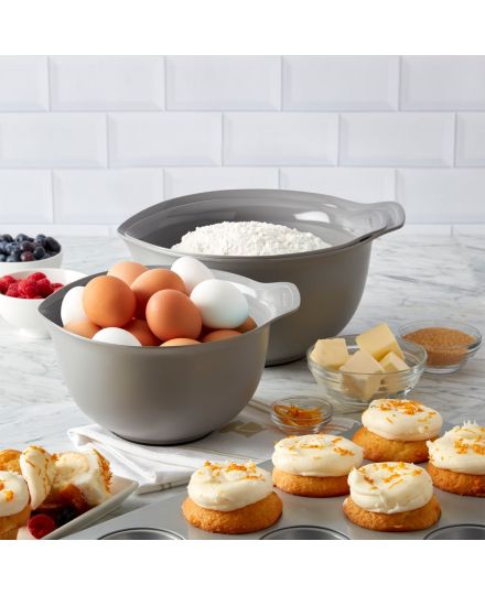 KitchenAid Set de 3 Cuencos de Mezcla Gris Charcoal | KitchenAid | Mimocook