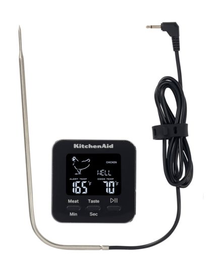 KitchenAid Digital Kitchen Thermometer with Timer and Leave-In Oven Probe Black | KitchenAid | Mimocook
