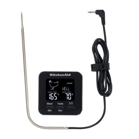 KitchenAid Digital Kitchen Thermometer with Timer and Leave-In Oven Probe Black | KitchenAid | Mimocook