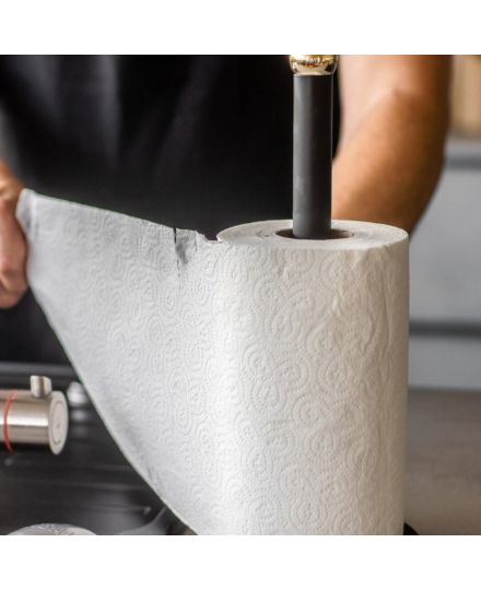 MasterClass Stainless Steel Matt Black and Brass Finish Towel Holder | Kitchen Craft | Mimocook