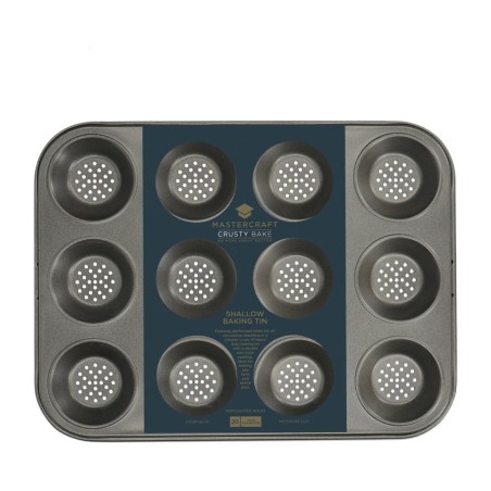 MasterClass Crusty Bake Non-Stick 12 Hole Shallow Baking Pan | Kitchen Craft | Mimocook