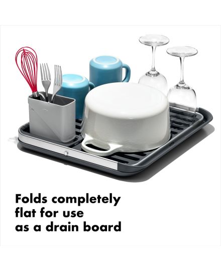 OXO Good Grips Aluminum Fold Flat Dish Rack | OXO | Mimocook