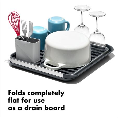 OXO Good Grips Aluminum Fold Flat Dish Rack | OXO | Mimocook